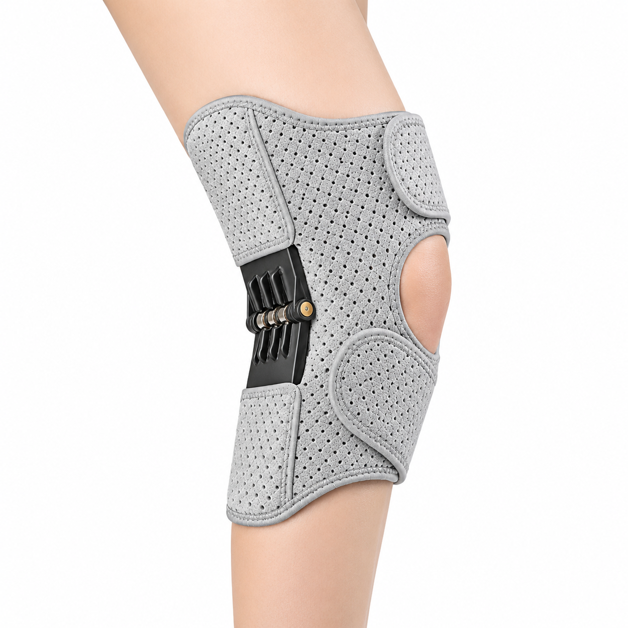 Exoskeletal knee assist device for walking support